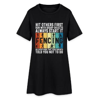 Jeu de mots de sport d’escrime pour les escrimeurs - Robe T-shirt Femme - noir - Devant