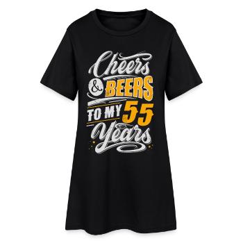 55. Geburtstag 55 Jahre Bier - Frauen T-Shirt-Kleid - Schwarz - Vorne