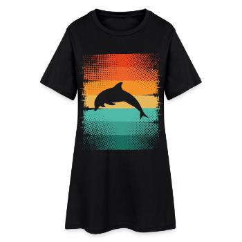 Dolphin - Women’s T-Shirt Dress - black - Front