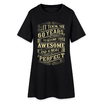 60e anniversaire 60 ans - Robe T-shirt Femme - noir - Devant