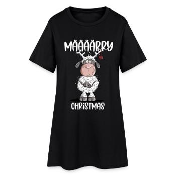 Määärry Christmas Sheep joue au renne - Robe T-shirt Femme - noir - Devant