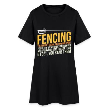 Escrime Parfaite Distanciation Sociale Sport - Robe T-shirt Femme - noir - Devant