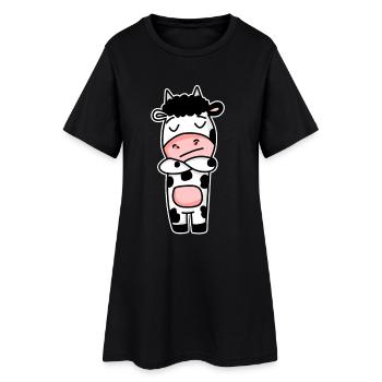 Vache - Robe T-shirt Femme - noir - Devant