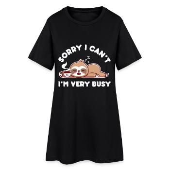 Désolé je ne peux pas être très occupé café paresseux - Robe T-shirt Femme - noir - Devant