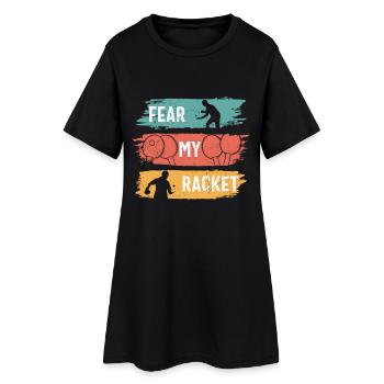 Tennis de table Ping Pong Peur ma raquette - Robe T-shirt Femme - noir - Devant