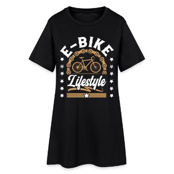 E-Bike E Bike Vélo Cyclisme - Robe T-shirt Femme - noir - Devant