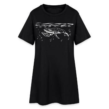 Bit Wale - Frauen T-Shirt-Kleid - Schwarz - Vorne