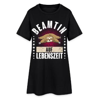 Beamtin Auf Lebenszeit - Frauen T-Shirt-Kleid - Schwarz - Vorne