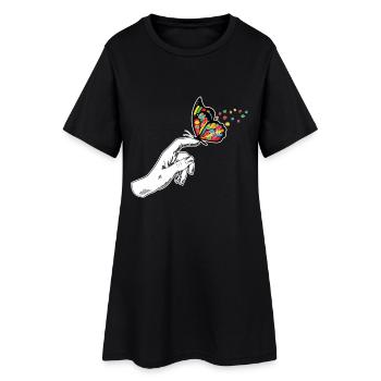 Sensibilisation à l’autisme des papillons - Robe T-shirt Femme - noir - Devant