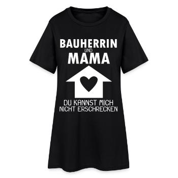 Bauherrin Mama Hausbau Baustelle Richtfest - Frauen T-Shirt-Kleid - Schwarz - Vorne