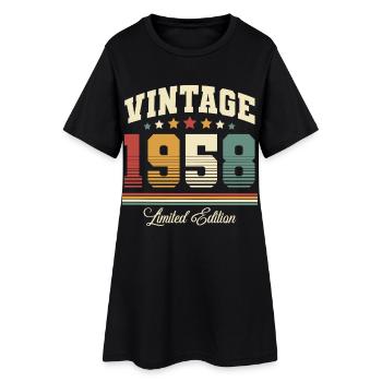 1958 Millésime Année de construction Anniversaire Vintage - Robe T-shirt Femme - noir - Devant