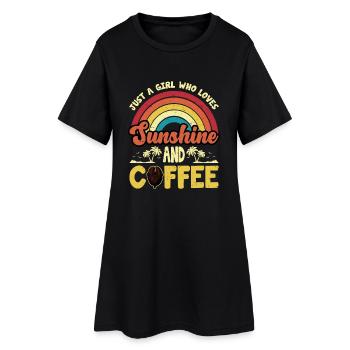 Juste une fille qui aime le design de café - Robe T-shirt Femme - noir - Devant