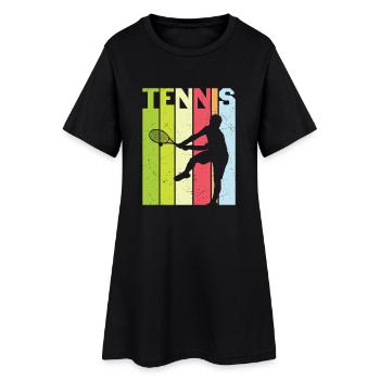 Tennisdesign für Tennisspieler - Frauen T-Shirt-Kleid - Schwarz - Vorne