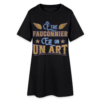 Être fauconnier est un art humour aigle faucon - Robe T-shirt Femme - noir - Devant