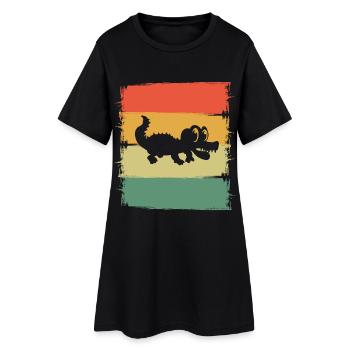 Aligator Crocodile - Robe T-shirt Femme - noir - Devant