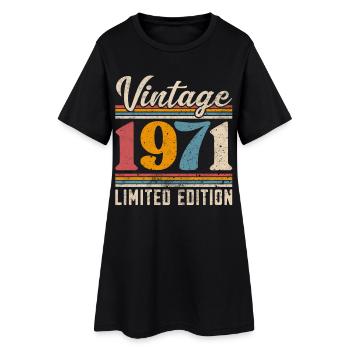 1971 Millésime Année de construction Anniversaire Vintage - Robe T-shirt Femme - noir - Devant