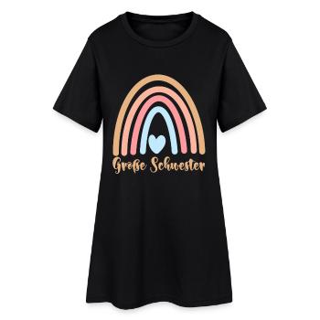 Große Schwester - Frauen T-Shirt-Kleid - Schwarz - Vorne