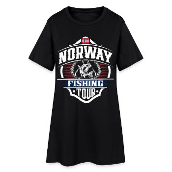 Norvège Pêcheur pêcheur - Robe T-shirt Femme - noir - Devant