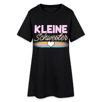 Kleine Schwester - Frauen T-Shirt-Kleid - Schwarz - Vorne