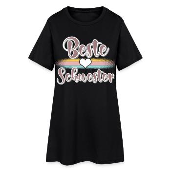 Beste Schwester - Frauen T-Shirt-Kleid - Schwarz - Vorne