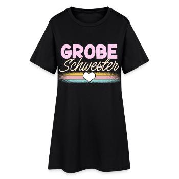Große Schwester - Frauen T-Shirt-Kleid - Schwarz - Vorne
