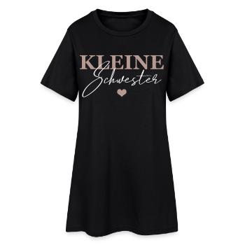 Kleine Schwester - Frauen T-Shirt-Kleid - Schwarz - Vorne