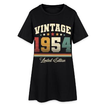 1954 Millésime Année de construction Anniversaire Vintage - Robe T-shirt Femme - noir - Devant
