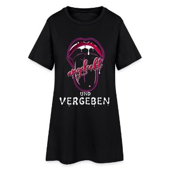 Verliebt - Frauen T-Shirt-Kleid - Schwarz - Vorne