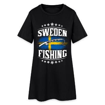 Sweden Fishing Fishing Angler - Women’s T-Shirt Dress - black - Front