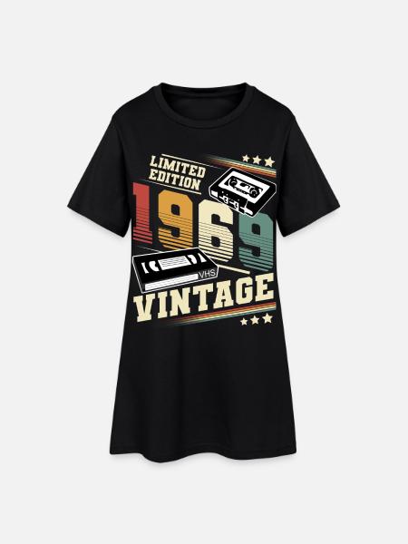 1969 Geburtsjahr Baujahr Geburtstag Vintage - Frauen T-Shirt-Kleid - Schwarz