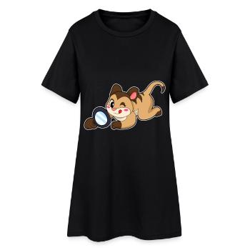 Erdmännchen Detektiv Lupe - Frauen T-Shirt-Kleid - Schwarz - Vorne
