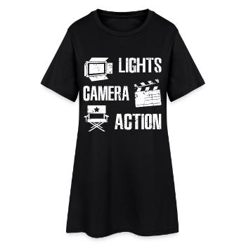 Filmemacher - Frauen T-Shirt-Kleid - Schwarz - Vorne