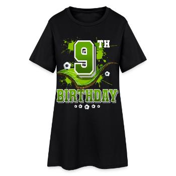 9ème anniversaire Football 9 ans - Robe T-shirt Femme - noir - Devant
