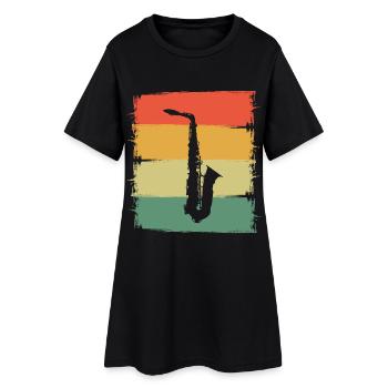 Saxophone - Robe T-shirt Femme - noir - Devant