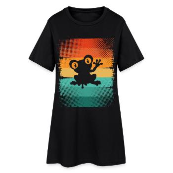 Grenouille - Robe T-shirt Femme - noir - Devant