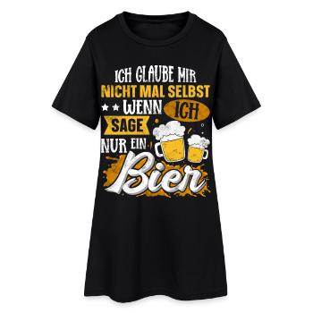 Lustiger Bier Spruch - Frauen T-Shirt-Kleid - Schwarz - Vorne