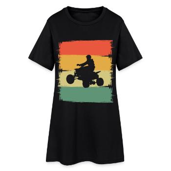 Quad - Frauen T-Shirt-Kleid - Schwarz - Vorne