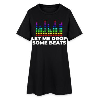 DJ Musik - Frauen T-Shirt-Kleid - Schwarz - Vorne