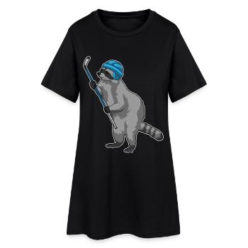 Bâton de hockey sur glace Raccoon - Robe T-shirt Femme - noir - Devant