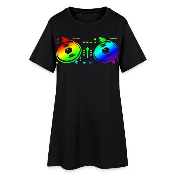 Disc Jockey de platine - Robe T-shirt Femme - noir - Devant