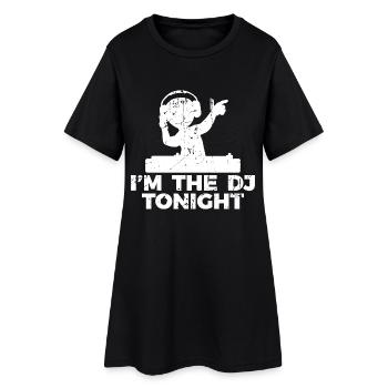Diskjockey Witz - Frauen T-Shirt-Kleid - Schwarz - Vorne