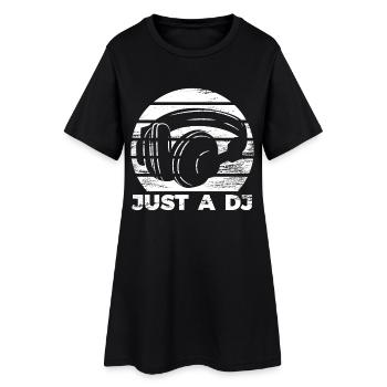 DJ - Frauen T-Shirt-Kleid - Schwarz - Vorne