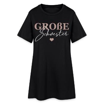 Große Schwester - Frauen T-Shirt-Kleid - Schwarz - Vorne