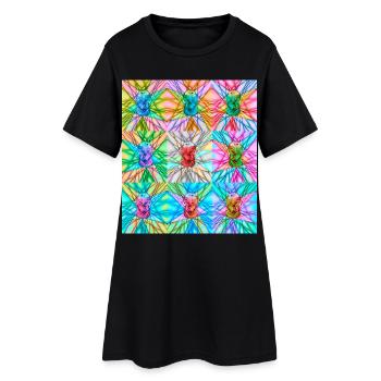 Boîte vibrante et motif de lumière abstrait - Robe T-shirt Femme - noir - Devant