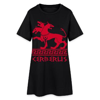 Red cerberus dog - Women’s T-Shirt Dress - black - Front