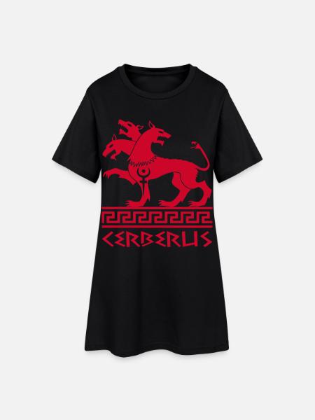 Chien cerbère rouge - Robe T-shirt Femme - noir