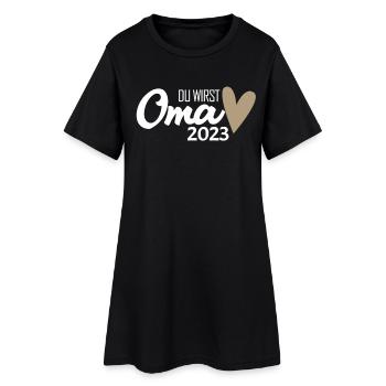 Oma 2023 - Werdende Oma 2023 - Frauen T-Shirt-Kleid - Schwarz - Vorne