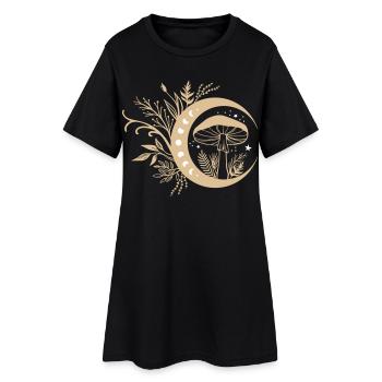 Cottagecore Aesthetic Mushroom - Frauen T-Shirt-Kleid - Schwarz - Vorne