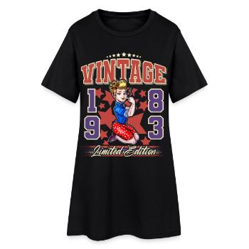 1983 Année de naissance Anniversaire Vintage Rockabilly - Robe T-shirt Femme - noir - Devant