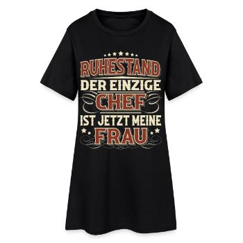 Rentner Ruhestand - Frauen T-Shirt-Kleid - Schwarz - Vorne